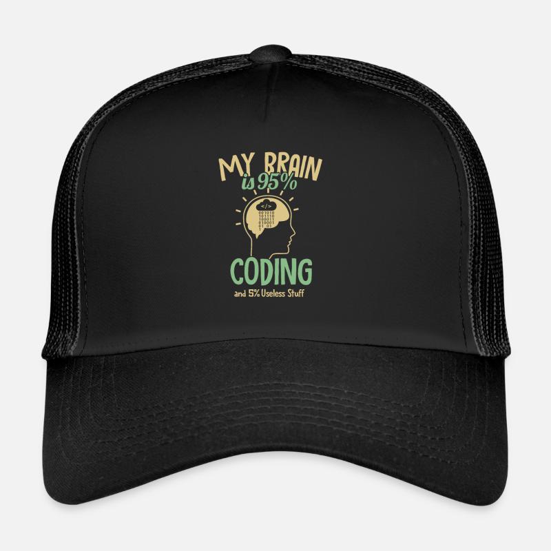 My Brain is 95% Coding Full Stack Coder Software Trucker Cap