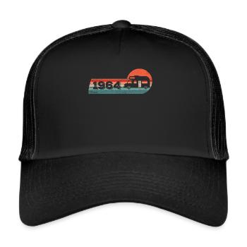 Motorhome driver Camping born 1964 birthday - Trucker Cap - black/black - Front