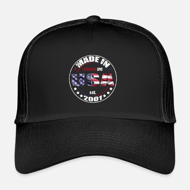 Geburtstag Spruch geboren USA 2001 Trucker Cap