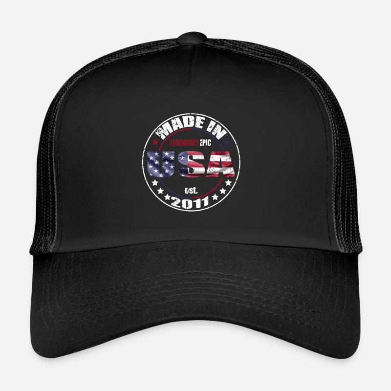 Dicton d’anniversaire Né aux États-Unis 2011 Casquette trucker 