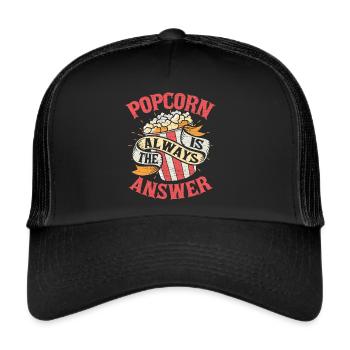 Popcorn Kino Geschenk Movies - Trucker Cap - Schwarz/Schwarz - Vorne