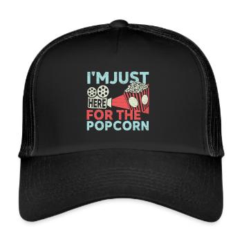Movies Popcorn Kinoabend - Trucker Cap - Schwarz/Schwarz - Vorne