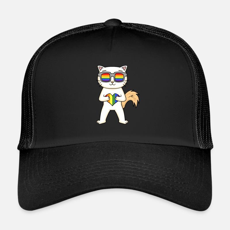 Chat LGBT Turc Angora Arc-en-ciel Casquette trucker 