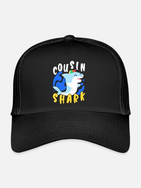 Cousin Shark Lover Biologie marine Animal marin - Casquette trucker  - noir/noir - Devant
