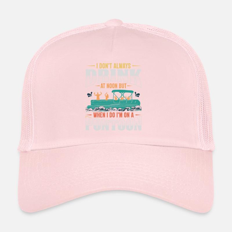 Funny Pontoon Drinking Boating Gift Trucker Cap