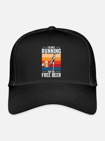 Jogger Runner Marathon Jogging Ski de fond - Casquette trucker  - noir/noir - Devant
