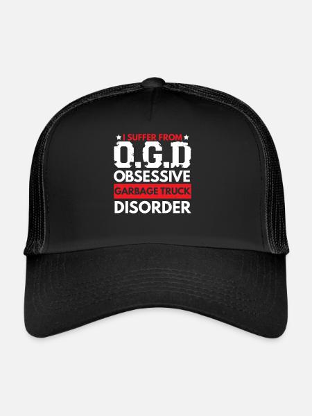 Garbage Truck Trash Collector Recycling Waste - Trucker Cap - black/black - Front