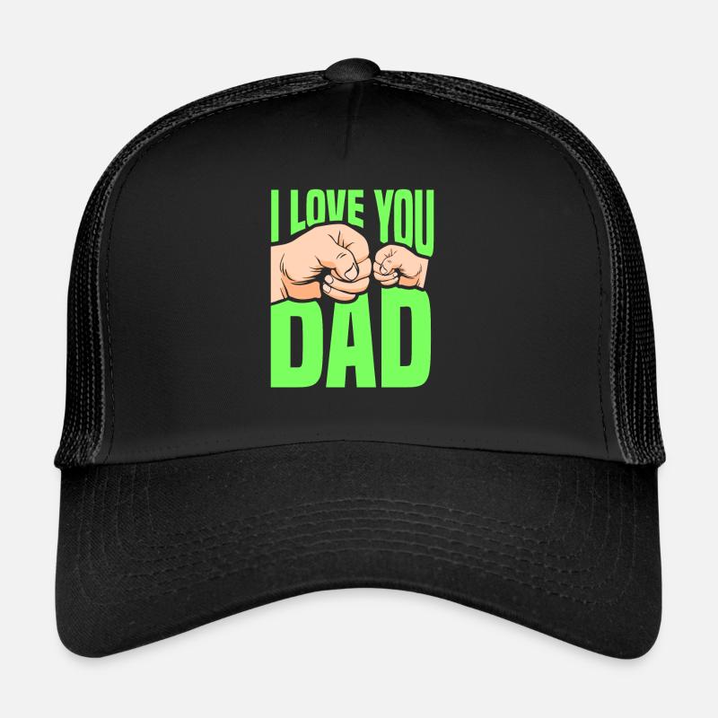 Ich Liebe Dich Papa Vater Tag Vater Papi Sprüche - Trucker Cap - Schwarz/Schwarz