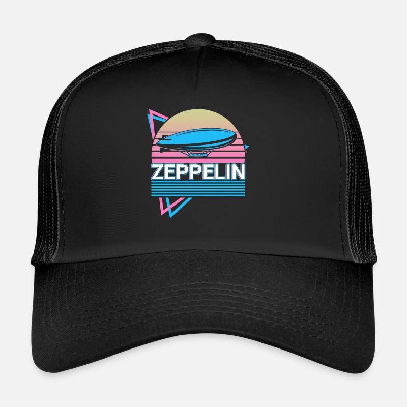Zeppelin-Luftschiff Luftschiff Retro Geschenk - Trucker Cap - Schwarz/Schwarz