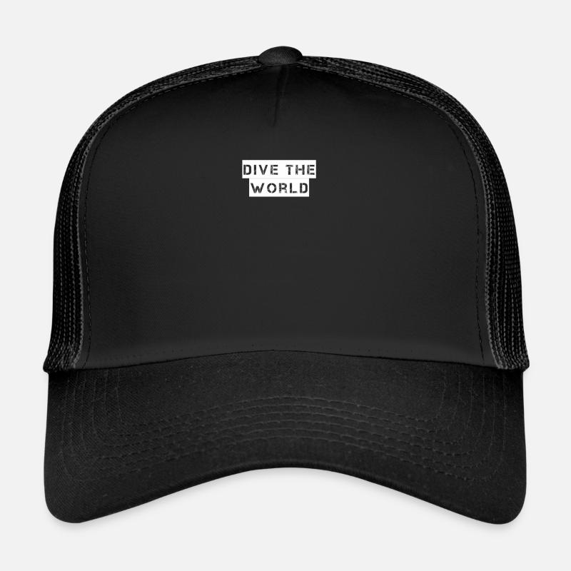 Tauchen - Dive the world - Trucker Cap - Schwarz/Schwarz