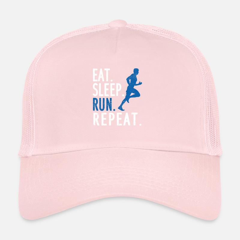 Fun Run Vintage Marathon Runner Nourriture Sommeil Casquette trucker 