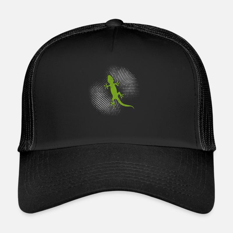 Eidechse - Trucker Cap - Schwarz/Schwarz