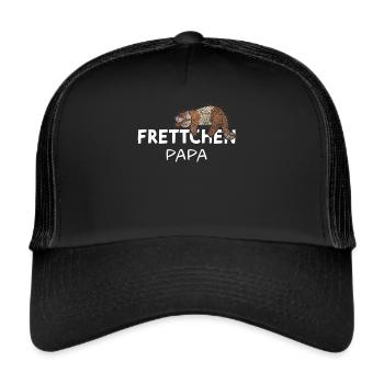 Frettchen Otter Fischoffer Papa Vatertag - Trucker Cap - Schwarz/Schwarz - Vorne