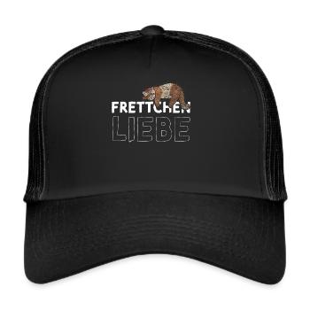 Frettchen Liebe Otter Tierliebhaber - Trucker Cap - Schwarz/Schwarz - Vorne