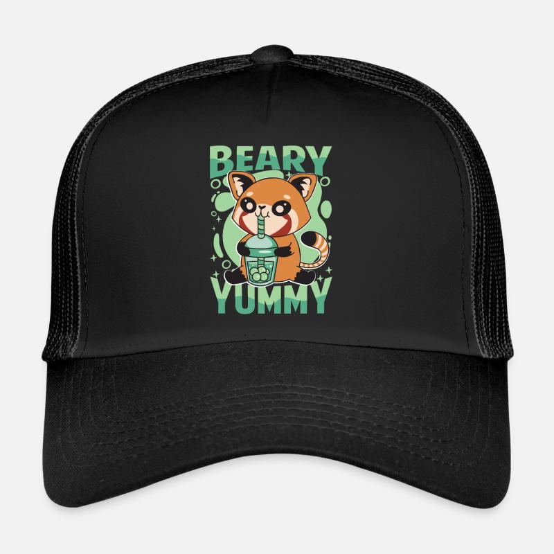 Beary Yummy - Cute Red Panda - Milk Tea Trucker Cap