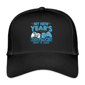 Ma résolution du Nouvel An est de 3840 x 2160 - Joueur - Casquette trucker  - noir/noir - Devant