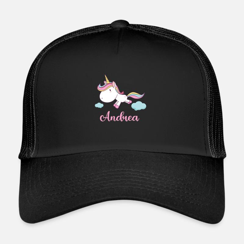 ANDREA Pink Unicorn Novelty - Trucker Cap - Schwarz/Schwarz