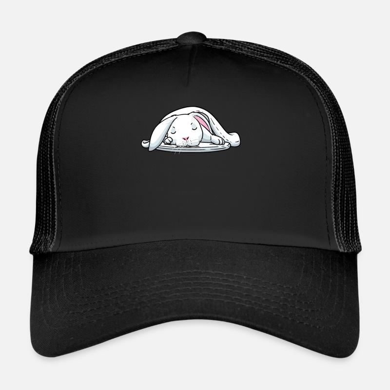 White Rabbit Sleeping Rabbit Tired Trucker Cap