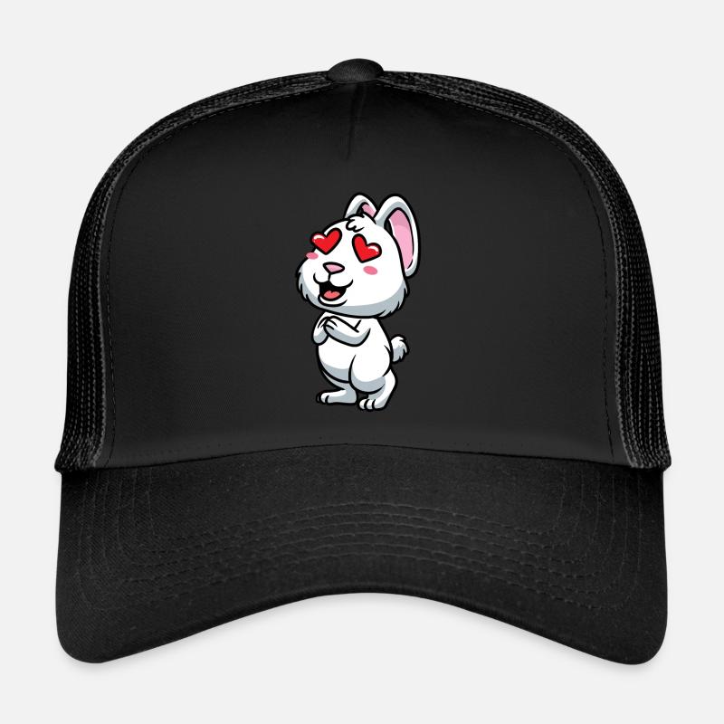 White Rabbit Emoticons Rabbit Trucker Cap