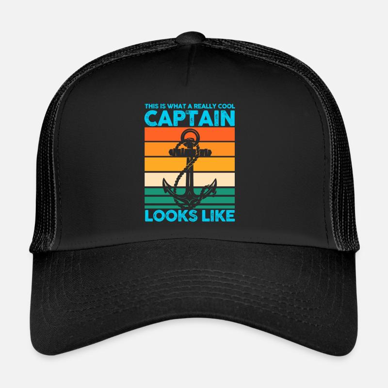 Kapitän Boot Kapitäne Geschenk - Trucker Cap - Schwarz/Schwarz