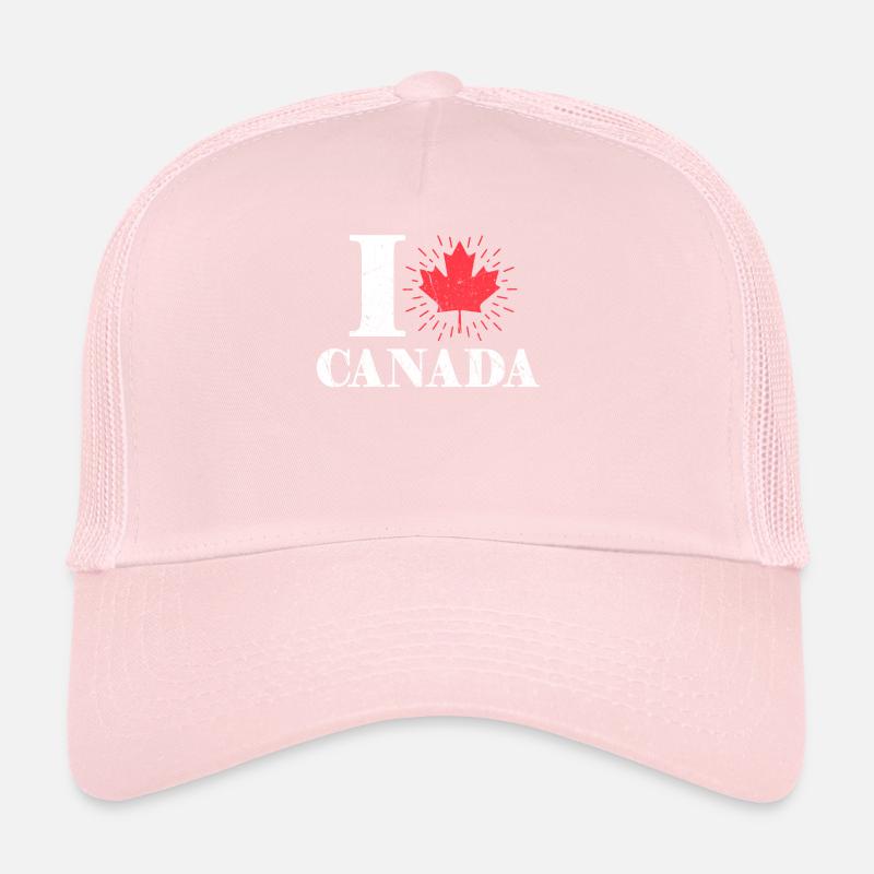 Leaf Heart Canada Flag Proud Canadian Canada Day Trucker Cap