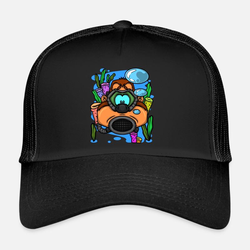 Scuba Diver Monkey Diving Goggles Scuba Diving Casquette trucker 