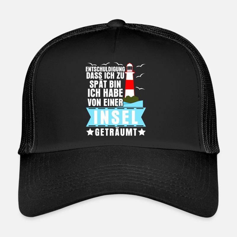 Helgoland Usedom Norderney Amrum Rügen - Trucker Cap - Schwarz/Schwarz