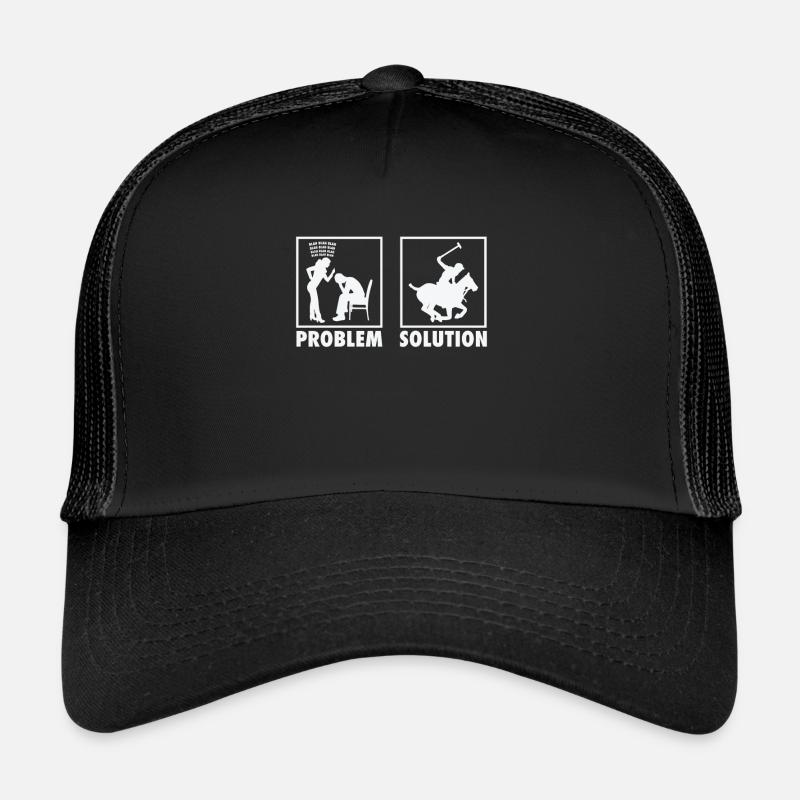 Polo Horseback Game Polo Players Statement - Trucker Cap - Schwarz/Schwarz