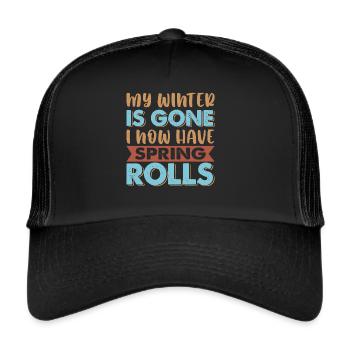 Ma graisse d’hiver a disparu, j’ai maintenant des rouleaux de printemps - Casquette trucker  - noir/noir - Devant