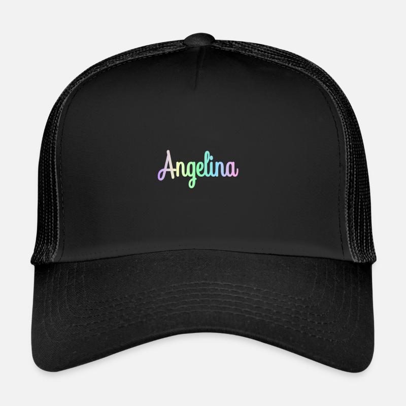 ANGELINA Rainbow Minimalist Cursive Trucker Cap