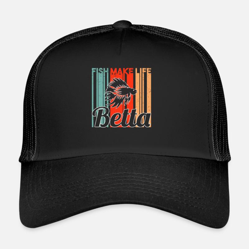 Fighting Fish Aquarist Retro Ornamental Fish Betta Aquarium Trucker Cap
