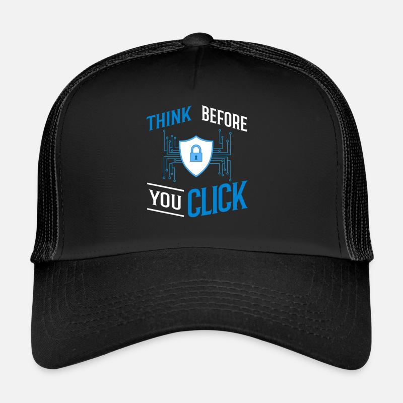 Informations sur la cybersécurité Ordinateur Sicherheit Casquette trucker 