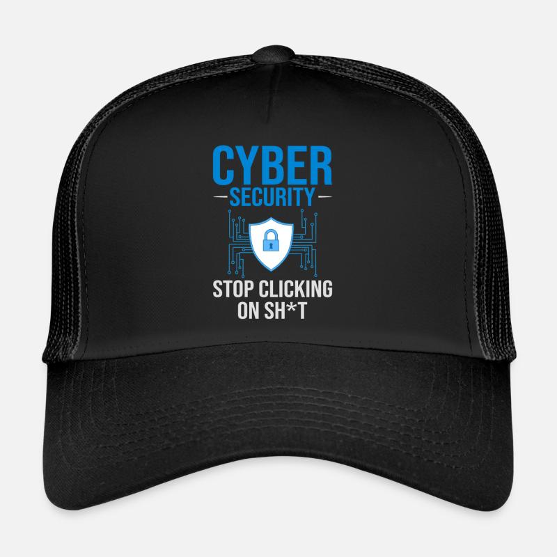 Informations sur la cybersécurité Ordinateur Sicherheit Casquette trucker 