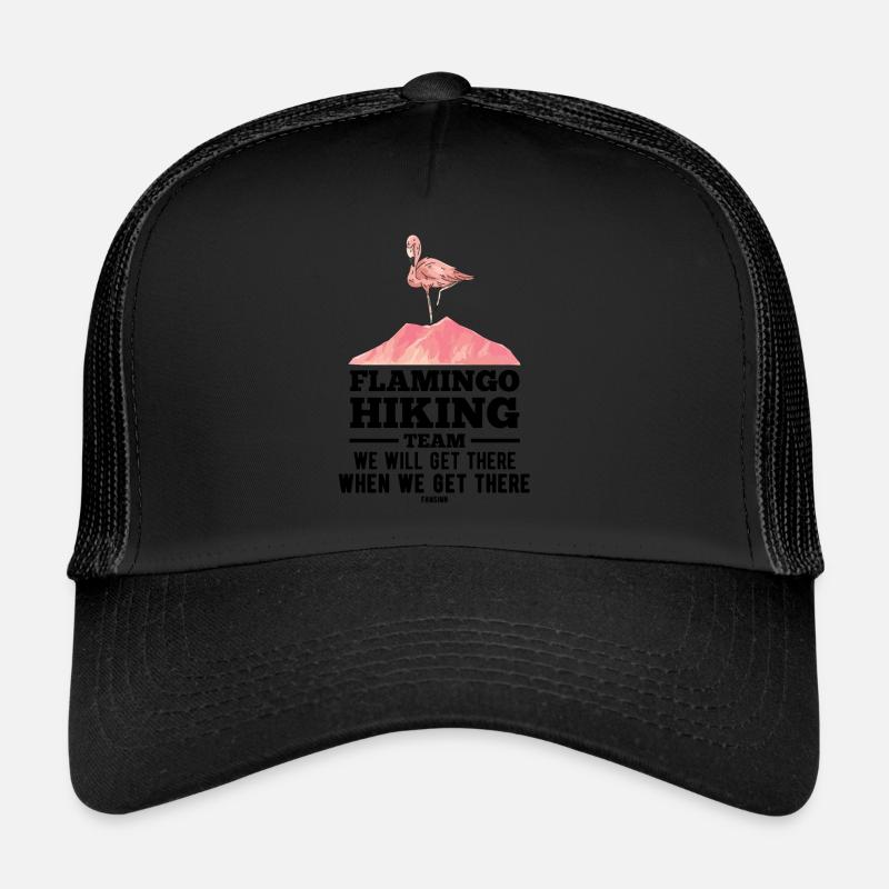 Flamingo Hiking Team We Will Get There Trucker Cap