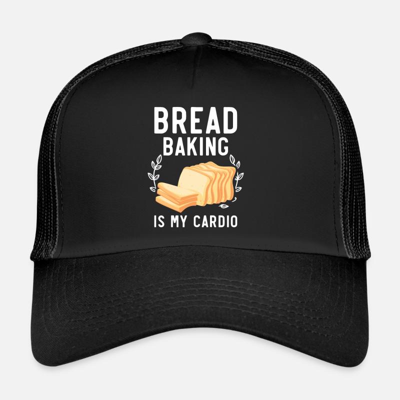 Brotbacken ist mein Cardio Baker Bake Bakery Brot - Trucker Cap - Schwarz/Schwarz