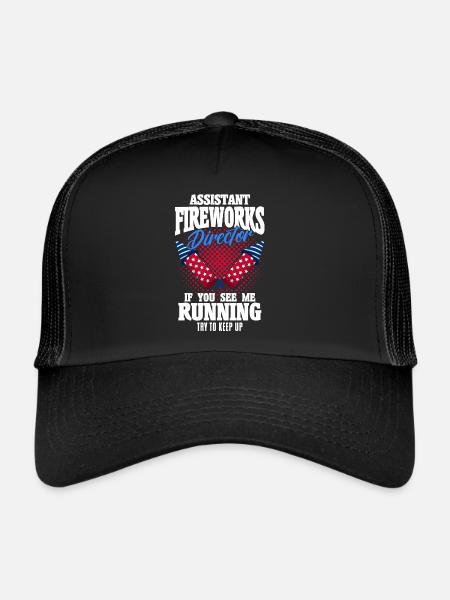Drôle de feu d’artifice pyrotechnicien disant - Casquette trucker  - noir/noir - Devant
