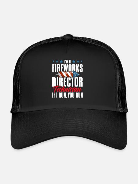 Drôle de feu d’artifice pyrotechnicien disant - Casquette trucker  - noir/noir - Devant