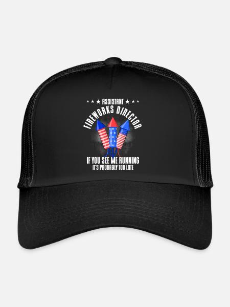 Drôle de feu d’artifice pyrotechnicien disant - Casquette trucker  - noir/noir - Devant