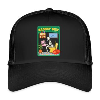 Casket Diet - Vegan Recipes - Skelly's 3 Step Plan - Trucker Cap - black/black - Front