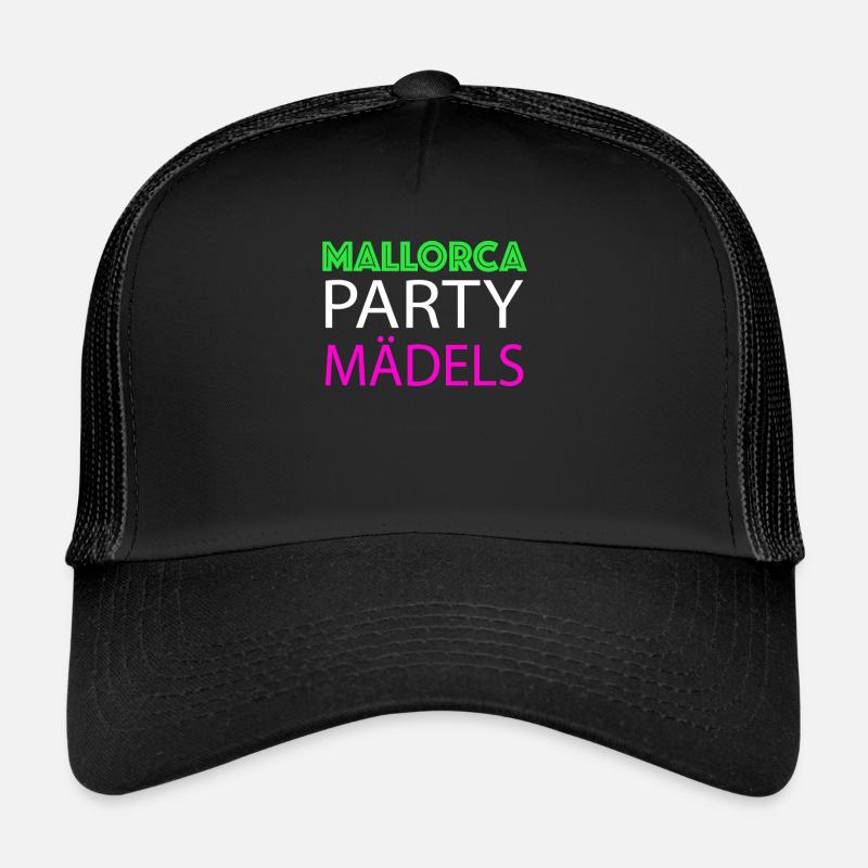 Mallorca Party Mädels - Trucker Cap - Schwarz/Schwarz