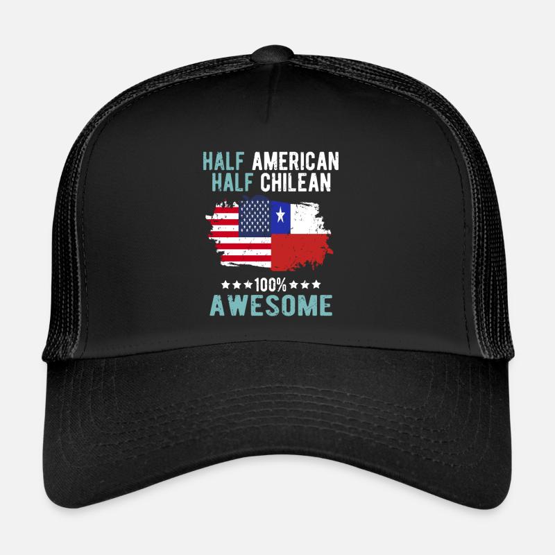Moitié américain moitié chilien Casquette trucker 