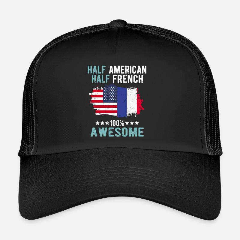 Mi-Américain, mi-Américain Casquette trucker 