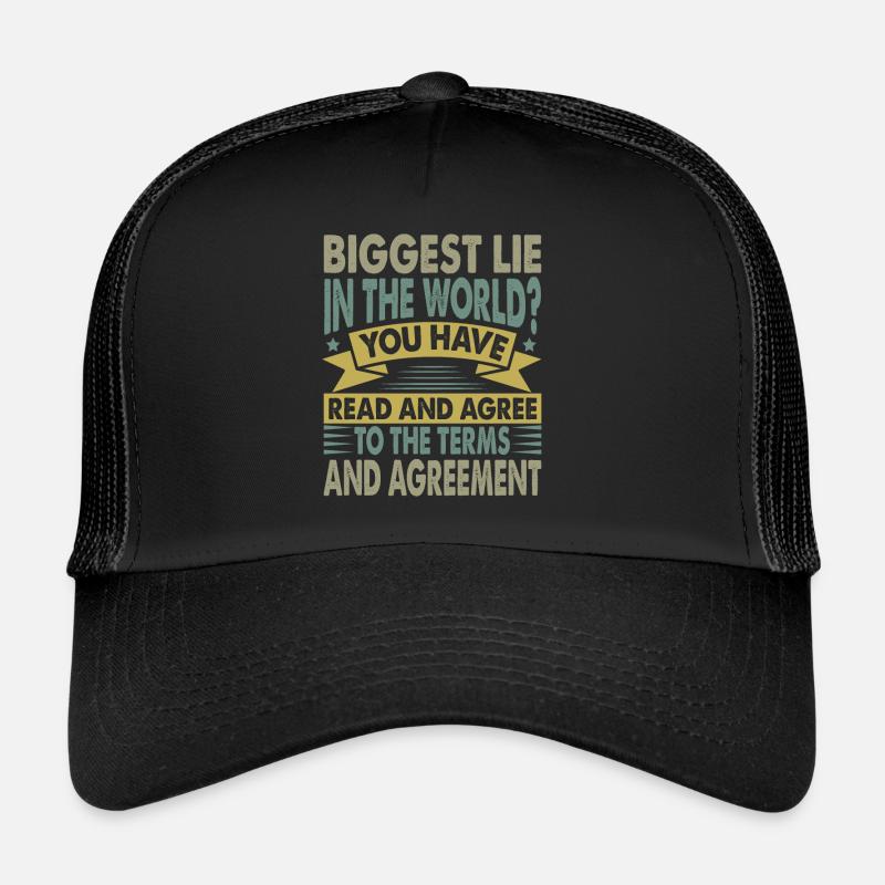 Biggest Lie In The World? Dad Jokes - Computer - Trucker Cap - Schwarz/Schwarz