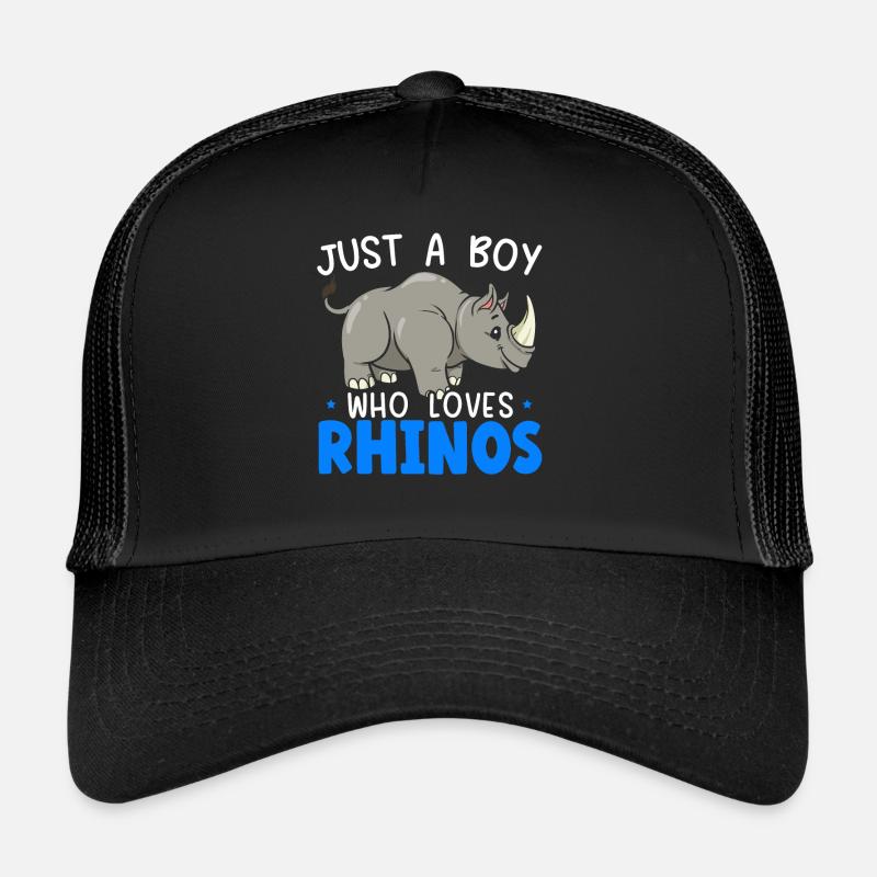 Nur ein Junge, der Nashörner liebt Nashorn Wildlife Trucker Cap