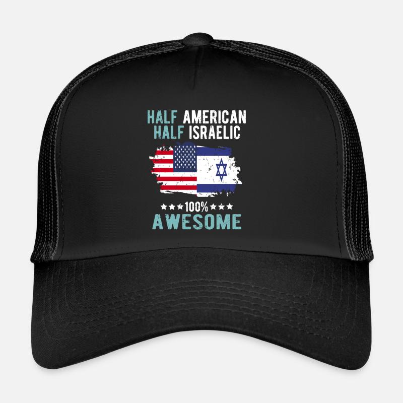 Moitié américain Moitié Isreali Casquette trucker 