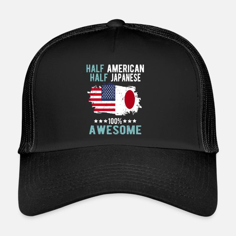 Half American Half Japanese - Trucker Cap - black/black