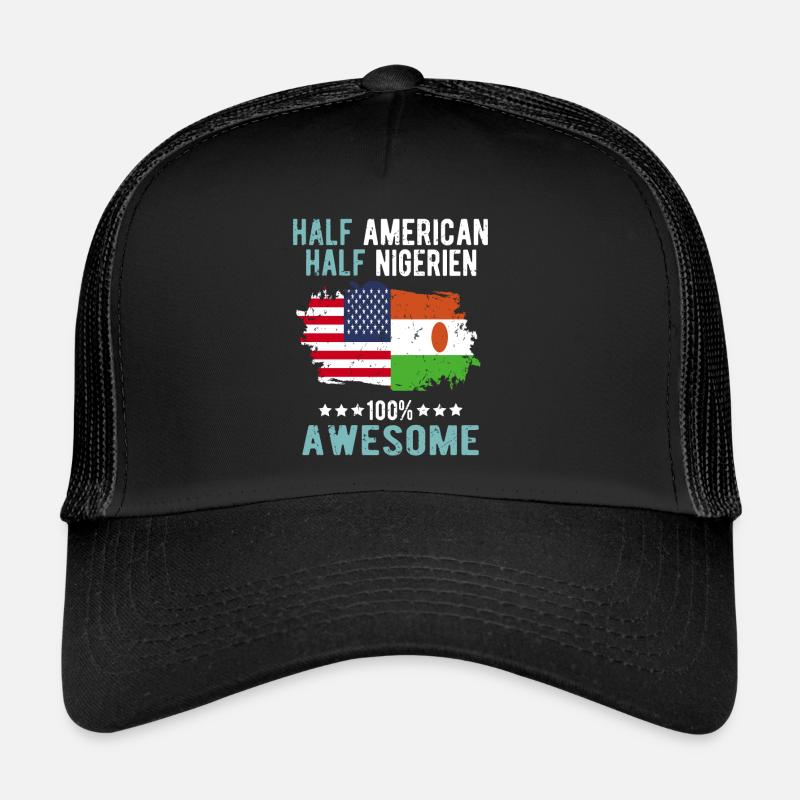 Moitié américain Moitié Nigrer Casquette trucker 