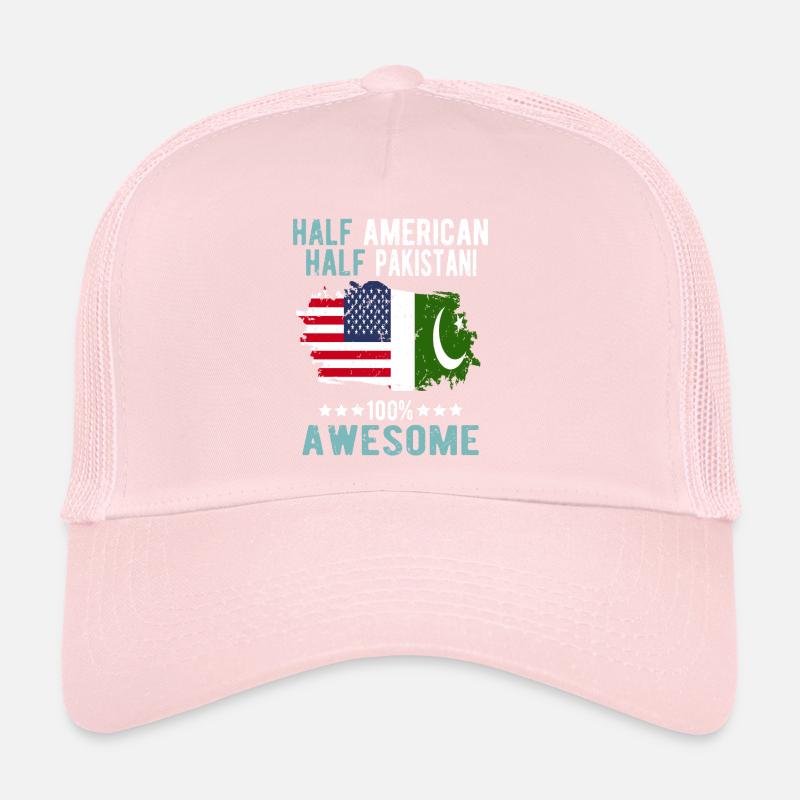 Half American Half Pakistani Trucker Cap