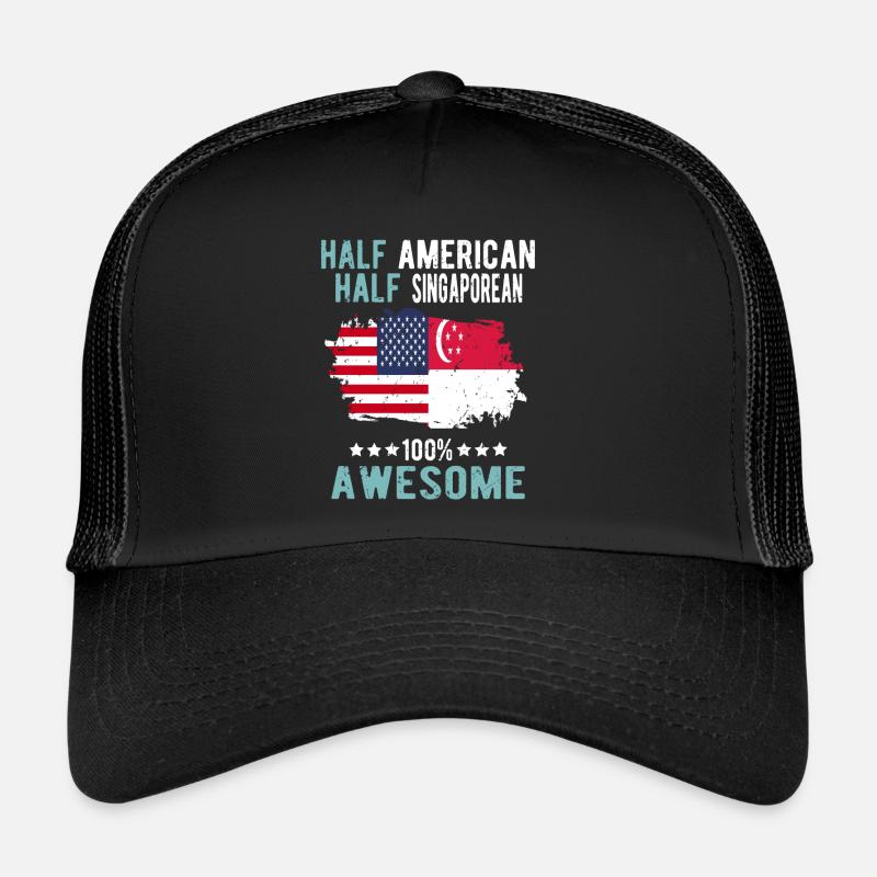 Moitié américain moitié singapourien Casquette trucker 