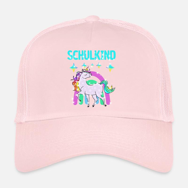 Schulkind Glitzer Einhorn mit Regenbogen Trucker Cap